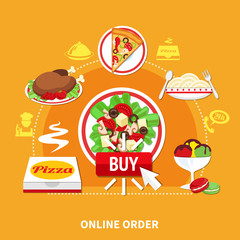 Wall Mural - Buy Pizza Round Composition