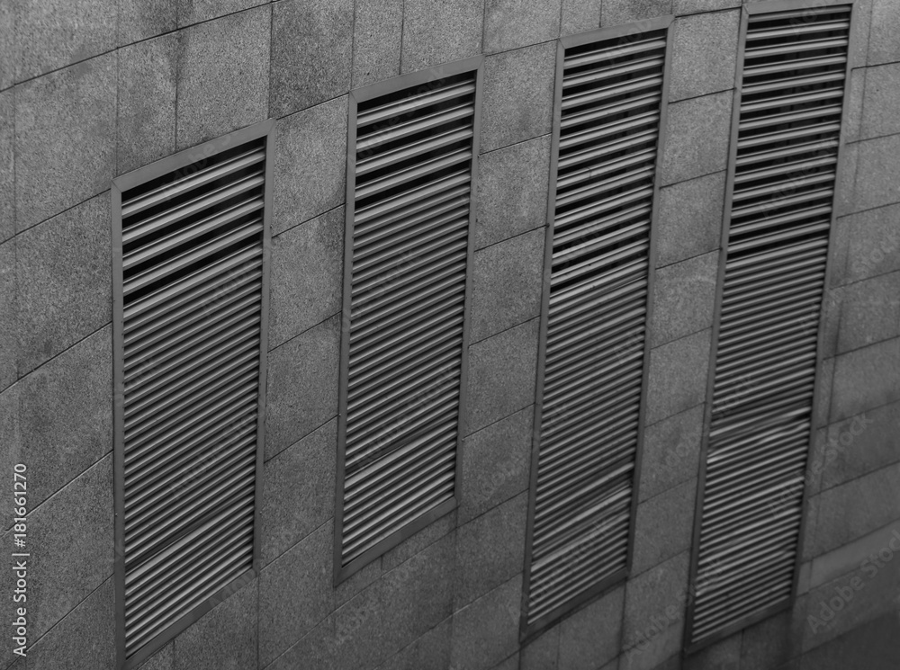 Ventilation grids on wall of building, outdoors