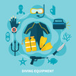 Diving Equipment Round Composition
