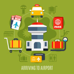 Wall Mural - Airport Passenger Service Flat Poster