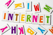 word internet  made of colorful letters