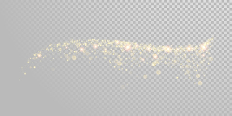 Leinwandbilder - Christmas holiday golden glitter light wave background template of sparkling gold particles and shiny confetti effect. Vector glittering shimmer wave for New Year or Christmas modern white design
