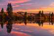Autumn sunset over the Spokane River in Washington