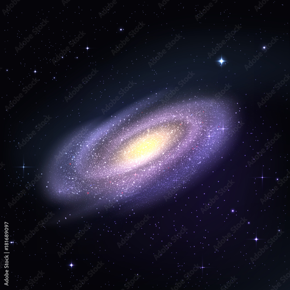 Vector wallpaper with a galaxy and starry sky Stock Vector | Adobe Stock