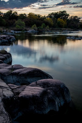 Wall Mural - Twilight on the Llano River in the hill country of Texas