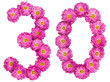 © kostiuchenko - Arabic numeral 30, thirty, from flowers of chrysanthemum, isolated on white background