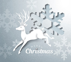 Wall Mural - Christmas Greeting Card. Merry Christmas lettering, vector illustration 