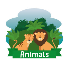 Poster - wild animal cartoon vector illustration graphic design