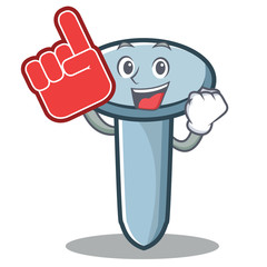 Wall Mural - Foam finger nail character cartoon style