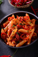 Wall Mural - Penne pasta with chili sauce arrabiata