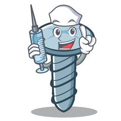 Poster - Nurse screw character cartoon style