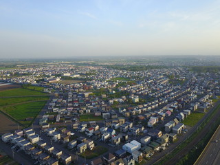 江別の住宅街　空撮