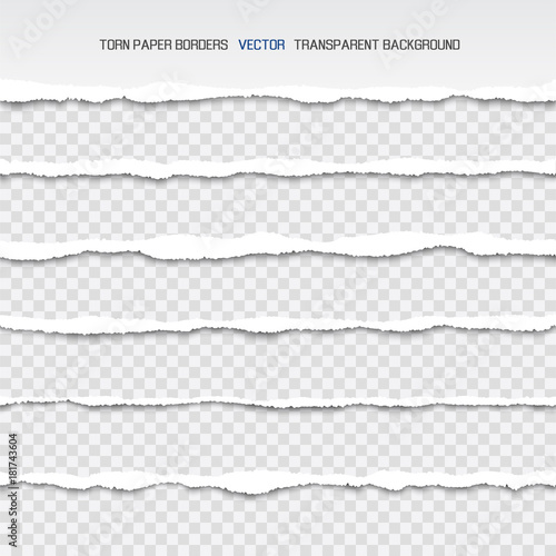 Fotografía Torn White Paper Borders Isolated Illustrations
