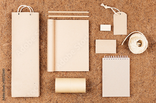 Download Eco Blank Packaging Stationery Gifts Template Of Kraft Paper On Brown Coconut Fiber Background Mock Up For Branding Advertising Design Business Presentations And Portfolios Buy This Stock Photo And Explore Similar PSD Mockup Templates