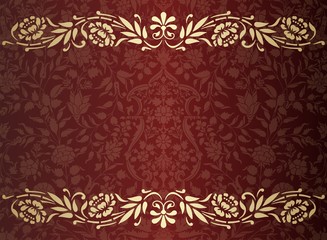 wedding card design, paisley floral pattern , India