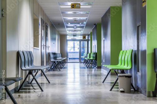 Corridor With Chairs For Patients In Modern Hospital Buy