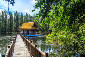 Wall Mural - Lake in Wat Mai Khao temple. Phuket Thailand