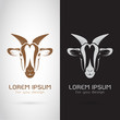 Vector of goat head design on white background and black background, Logo, Symbol, label, Animals