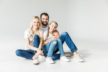 Wall Mural - happy parents with daughter