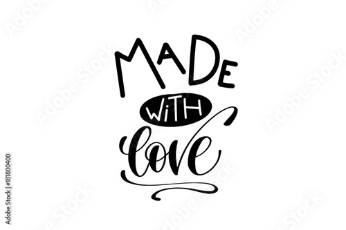 Cuadros en Lienzo made with love - hand lettering inscription