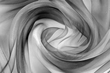 Wall Mural - twisted twirl of organza fabric grey texture