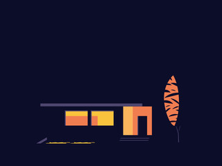 House at night. Abstract illustration