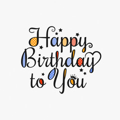 Wall Mural - Happy birthday card lettering design background