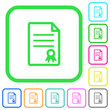 © botond1977 - Certificate document vivid colored flat icons icons