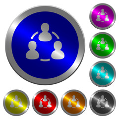 Online users luminous coin-like round color buttons