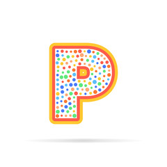 Wall Mural - Letter P with group of dots. Logo design vector illustration isolated on white background