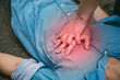 © DJ Creative Studio - First Aid Emergency CPR on a Man who has Heart Attack or Shock , One Part of the Process Resuscitation