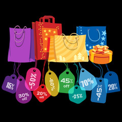 Wall Mural - Sale. Bags and price tags