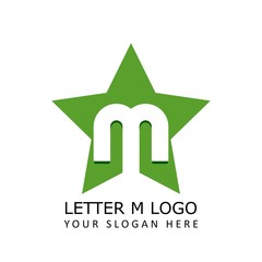 Wall Mural - letter m star logo