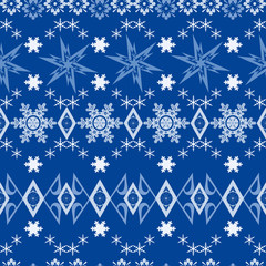 Sticker - Seamless Christmas snowflakes pattern