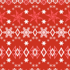 Sticker - Seamless Christmas snowflakes pattern