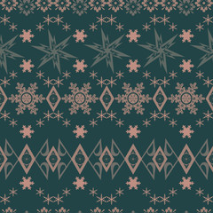 Sticker - Seamless Christmas snowflakes pattern