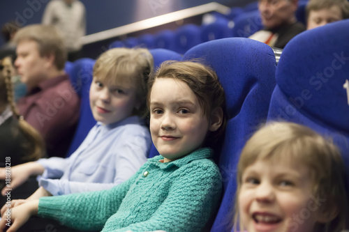 Girl Children In Cinema Stock Photo Adobe Stock