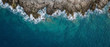 Leinwandbild Motiv Aerial view of sea waves and fantastic Rocky coast, Montenegro