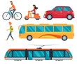 Different Types of Transport Vector Illustration