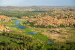 Looking Down on Lush River Valley in Hampi, India