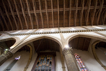 Wall Mural - The ceiling in a interior of the Basilica of Santa Croce, Florence