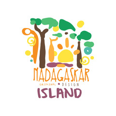 Poster - Exotic summer vacation travel to Madagascar logo