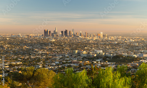 Plakat Piękne światło Los Angeles Downtown City Skyline Urban Metropolis