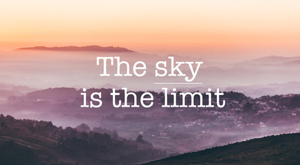 Wall Mural - The sky is the limit, foggy mountains background