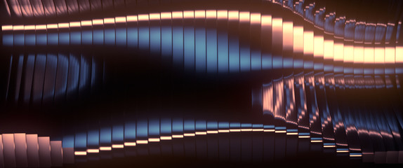 Poster - Wave band abstract background surface 3d rendering