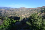 Fototapeta Natura - The Hollywood Hills overlooking a misty Los Angeles in the early morning
