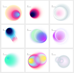 Colorful abstract liquid color covers gradient set. Vector vibrant illustration blurs design elements for project, ads, cover, poster, print and presentation.