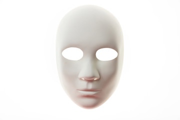 white carnival mask isolated on white background