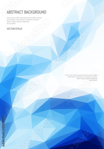 Abstract background in the polygonal style. Three-dimensional geometric shape...