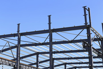 Wall Mural - The steel frame structure is under construction